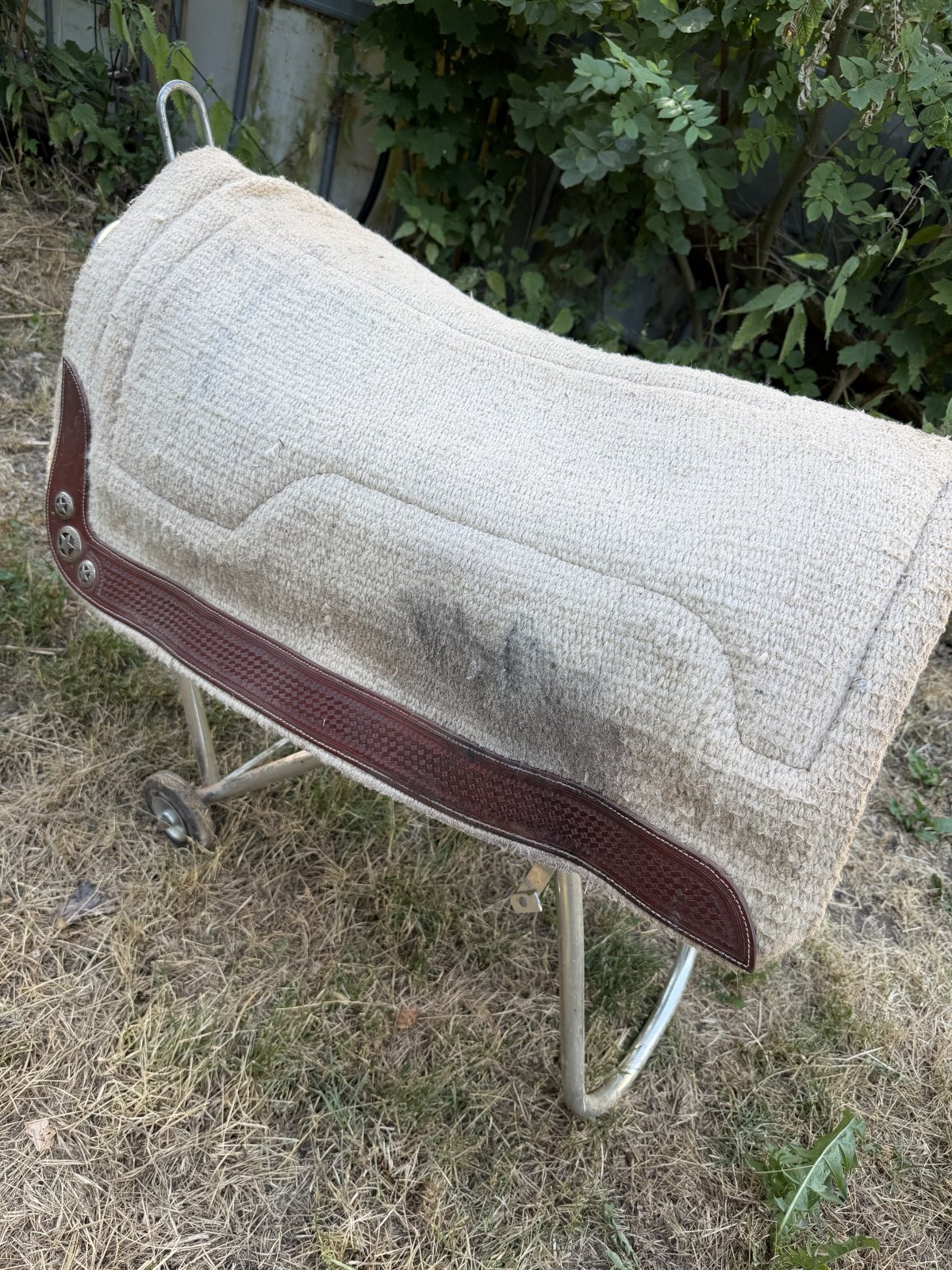 Western Filzpad / Western Sattelunterlage mit Leder